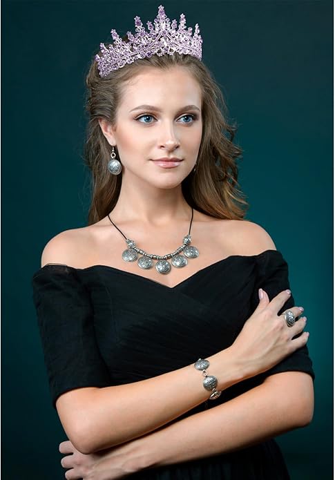 VELSCRUN Birthday Tiara Crowns for Women Girls Crystal Birthday Girl Headband Sash Elegant Princess Crown Happy Birth Party Decorations Women Sisters Birth Gift Hair Accessories