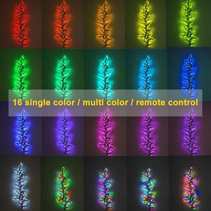 Halloween Decorations Purple Willow Vine Lights with Remote, Color Changing Swags Decorations Room Decor,144 LEDs Lighted Willow Vine Lights for Halloween Yard Garden Lawn Party Flower Bed