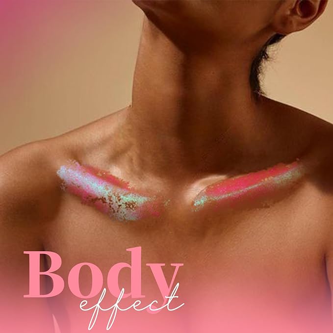 Teenitor Face Glitter, Pink Body Glitter Gel, Holographic Glitter for Face and Body, Hair, Gel Glitter Makeup for Festival Party Cheer Glitter