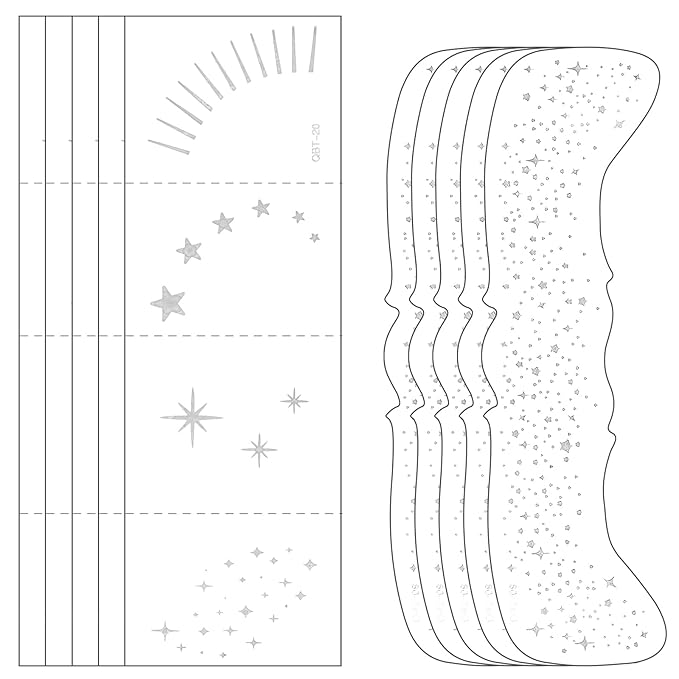 Glitter Freckles Face Tattoo, 10PCS Silver Glitter Freckles, 2 Styles Body Face Glitter for Women Girls, Cute Star Waterproof Glitter Makeup Patches, Country Concerts Singer Festival Rave Accessories