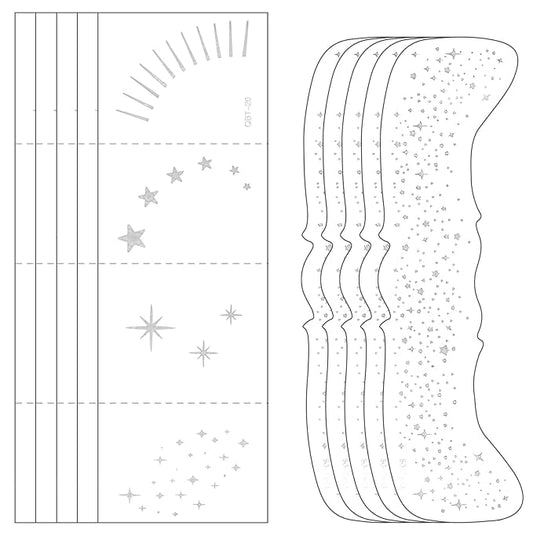 Glitter Freckles Face Tattoo, 10PCS Silver Glitter Freckles, 2 Styles Body Face Glitter for Women Girls, Cute Star Waterproof Glitter Makeup Patches, Country Concerts Singer Festival Rave Accessories