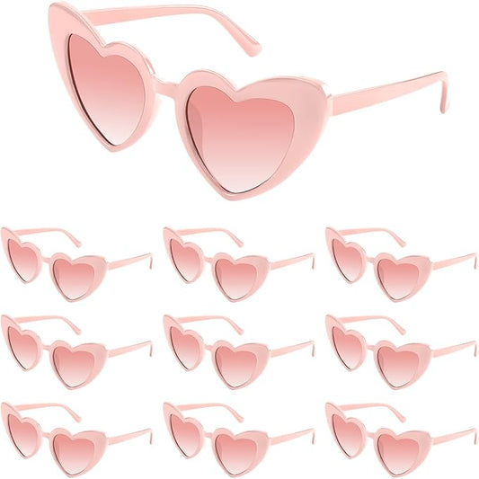 5/10/20 Pack Heart Sunglasses Bachelorette Vintage Heart Shaped Glasses for Wedding Bridesmaid Party Favor