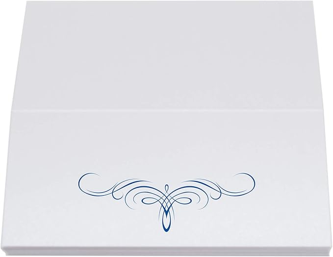Decadent Flourish Place Cards, Royal Blue (Choose Color), Set of 150, Pre-cut and Scored - Wedding, Party, Dinner, and Special Events - Made in the USA