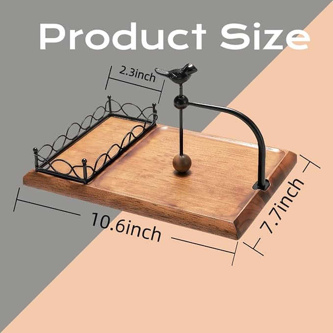 Solid Wooden Bird Napkin Holder for Table，Napkin Dispenser with Salt and Pepper Shakers, 2-in-1 Vintage Flat Paper Towel Holder for Bar, Kitchen & Dinning Room not Included Shakers