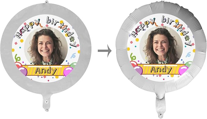 Custom Balloons Photo Text Party Personalized Picture Balloons with logo Names Balloons First Birthday, Birthday Party, 16 years old Party, Christmas Party Balloon With Stand and Pump