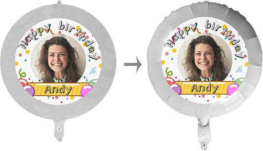 Custom Balloons Photo Text Party Personalized Picture Balloons with logo Names Balloons First Birthday, Birthday Party, 16 years old Party, Christmas Party Balloon With Stand and Pump