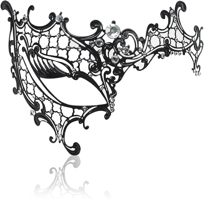Couple Masquerade Mask for Women Men Laser Cut Metal Mask Venetian Mask for Party Ball