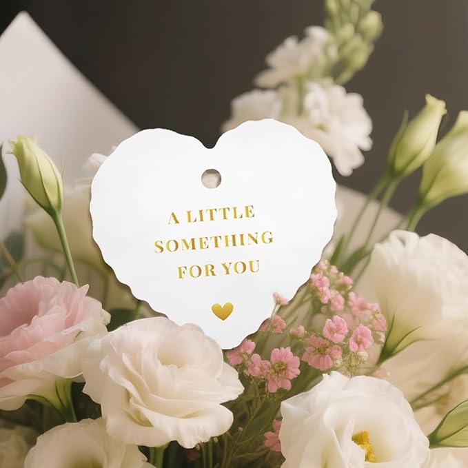 50pcs Gold Foil Thank You Tags with String, Pre-Punched Hole Gift Tags with String - Perfect for Weddings, Baby Showers, Parties, Holidays, Anniversaries, Celebrations (2.36"*2.16")