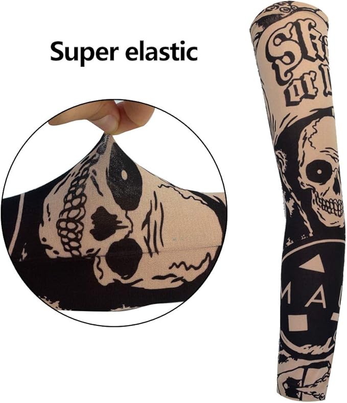 HOVEOX 20Pcs Temporary Tattoo Arm Sleeves Fake Tattoo Arm Sunscreen Sleeves