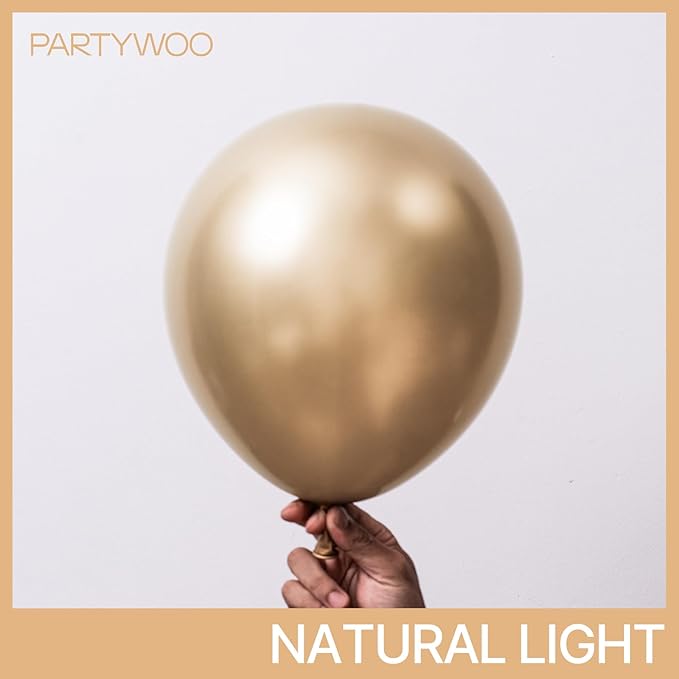 PartyWoo Chrome Gold Balloons 85 pcs Metallic Balloons Different Sizes Pack of 18 12 10 5 Inch Gold Balloon Arch Kit Balloon Garland for Birthday Christmas Baby Shower Party Decorations Gold-G127