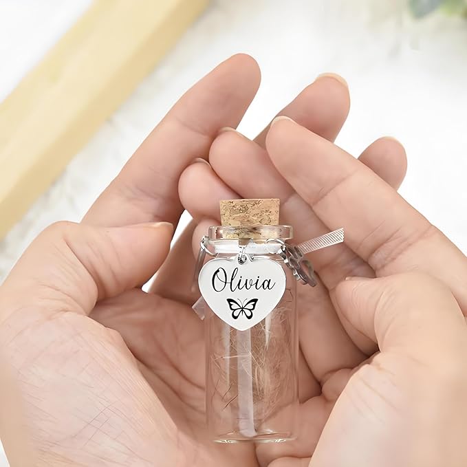 Personalized Pet Memorial Keepsake Box, Engraved Wooden Urn for Cat/Dog Ashes, Custom Name & Date Memorial Box, Sympathy Gift for Loss of Pet (Glass Bottle)