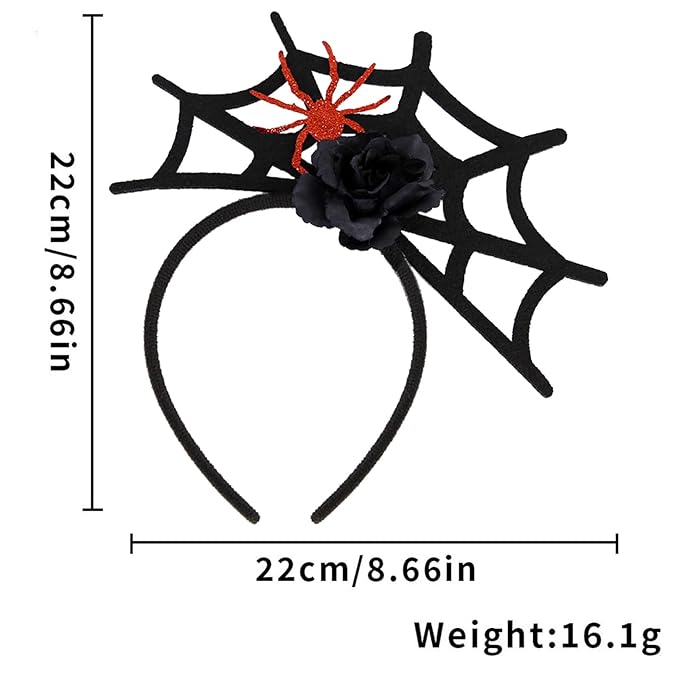 Halloween Headbands, Red Spider Web Hairband Halloween Accessories for Cosplay Woman Man (Spider Red)