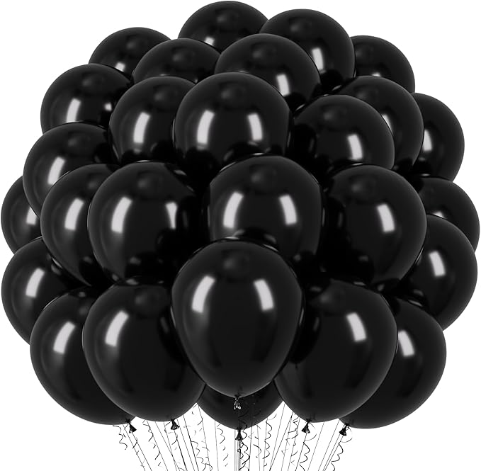 Black Balloons, 66pack 12inch Black Latex Party Balloons for Graduation, Wedding, Birthday, New Year, Baby Shower, Anniversary, Holiday Party Decorations