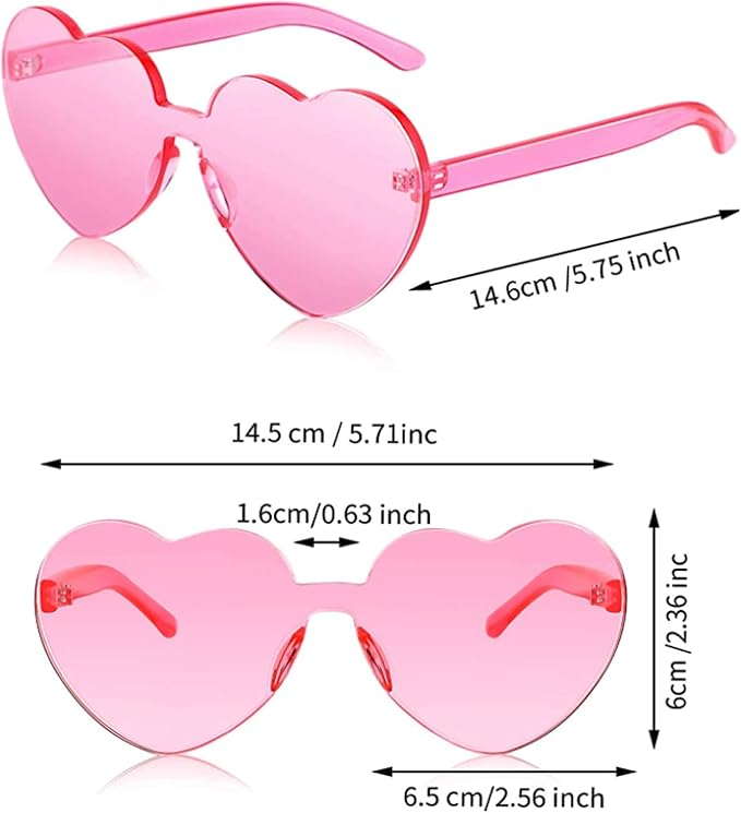 LEFIMOT 12 Pairs Heart Sunglasses for Women Heart Shaped Sunglasses Bulk Colorful Heart Glasses for Party Favor
