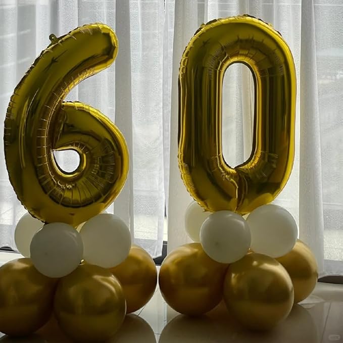40 inch Gold Number Balloon Giant Foil Helium Balloons Gold Number 6 Balloon for 6th Birthday Party Anniversary Decorations Supplies