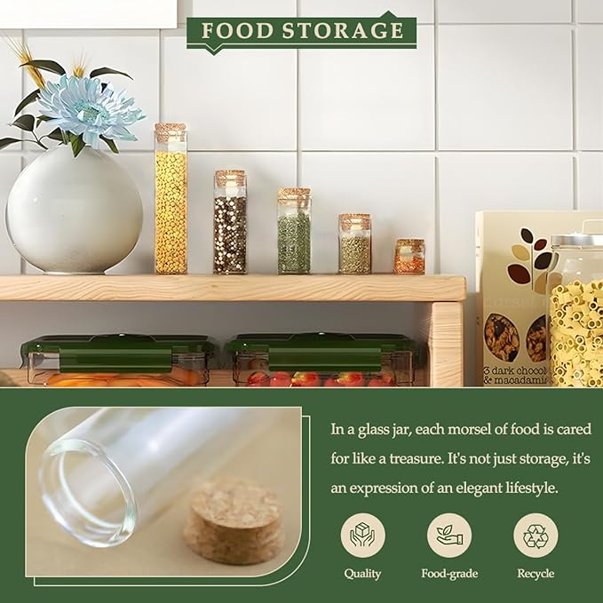 JIUYUE Bottles with Corks,Glass Bottle,Glass Bottle with Cork,Mini Glass Bottles,Test Tube Jars.(0.17 Oz,10 Pcs)
