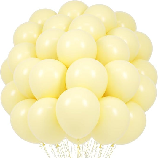 Pastel Yellow Balloons, 66pack 12inch Light Yellow Latex Party Balloons for Birthday Baby Shower Graduation Wedding Gender Reveal Anniversary Party Decorations