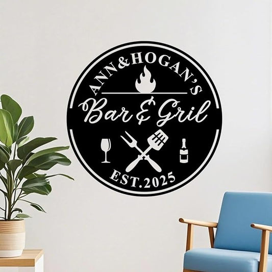 Personalized Metal Barbecue Wall Sign, Custom Barbecues Sign for Outdoor, Large BBQ, Barbecue Metal, Custom BBQ & Grill Signs, Father's Day Gift, Gift for Dad, Grandpa /1
