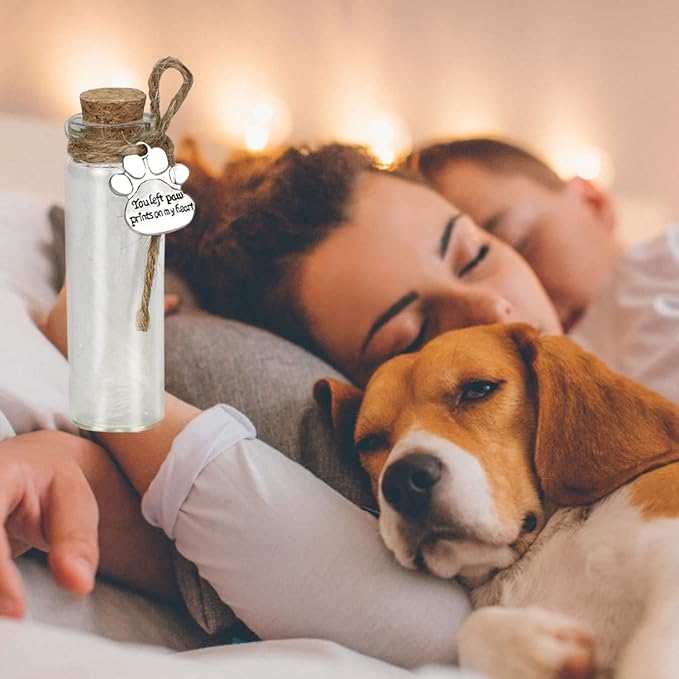 Pet Hair Memorial Bottle,Glass Vial for Ashes Or Hair Dog Or Cat Keepsake Pet Loss Gift (Bottle)