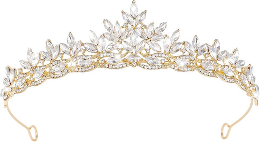 Crystal Tiaras & Crowns for Women, Bride Royal Queen Headband Princess Headpieces for Birthday Cake Crown & Prom Pageant Party