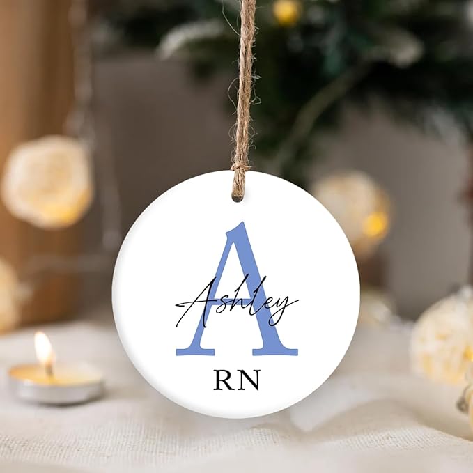 Personalized Registered Nurse Ornament, Nursing Graduation Ornament for Medical Students, Grad Gifts for Women Daughter Mom Friends, Rn Gifts for Nurse, Custom Rn Christmas Ornaments 2025