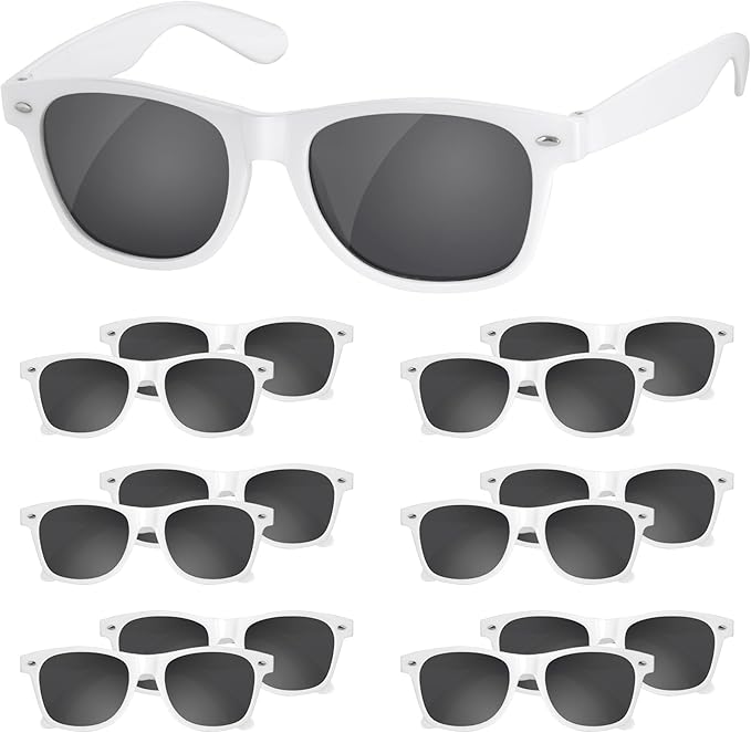 Black Sunglasses Party Favors - 12 Pack Sunglasses Bulk for Wedding Graduation Birthday Pool Beach Party Supplies