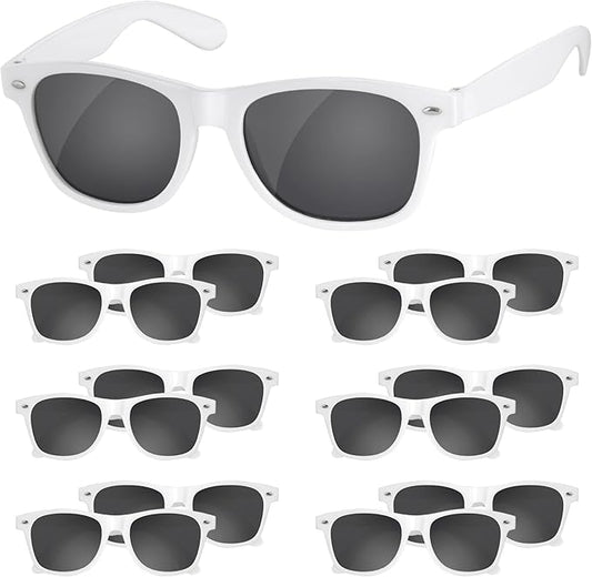 Black Sunglasses Party Favors - 12 Pack Sunglasses Bulk for Wedding Graduation Birthday Pool Beach Party Supplies