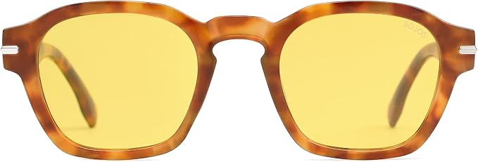 SOJOS Vintage Retro Square Polarized Sunglasses Men Standard Fit Trendy Womens Sun Glasses SJ2382