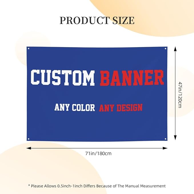 Custom Banners And Signs 6x4 Ft,Personalized Banner With Photo/Text, Banners Customized For Business Birthday Graduation Parties Indoor Outdoor