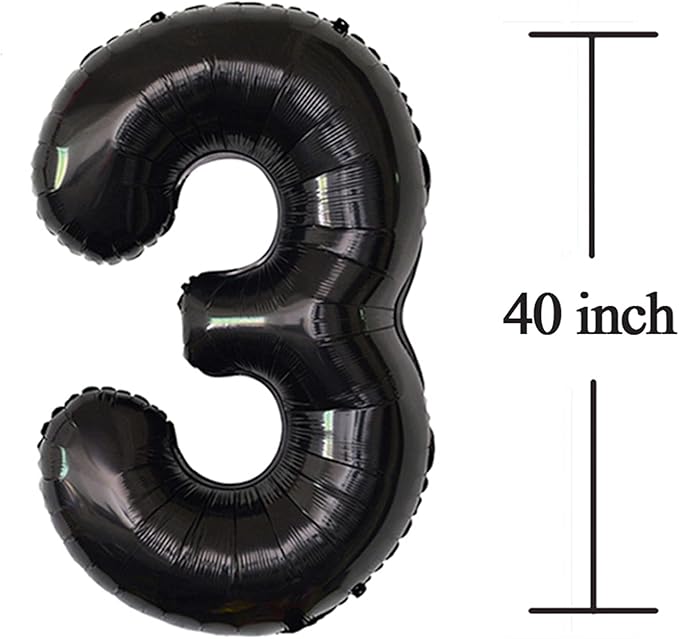 Black 30 Number Balloons Giant Jumbo Number 30 Foil Mylar Balloons for Women Men 30th Birthday Party Supplies 30 Anniversary Events Decorations