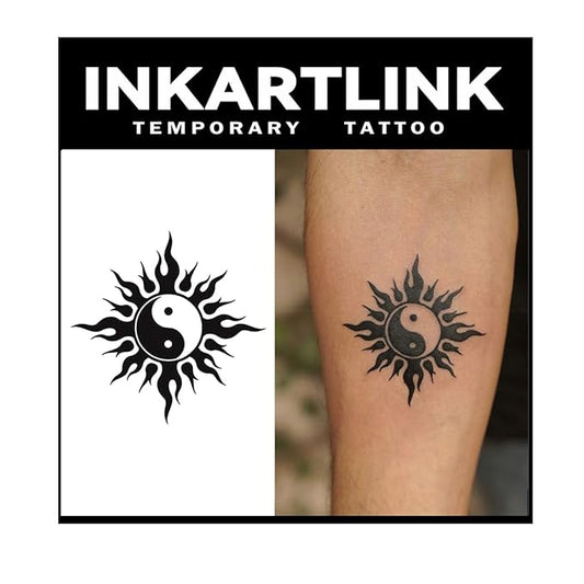 INKARTLINK Tattoo Tech, 2 Sheets Medium Semi Permanent Tattoo, Temporary Tattoos, Last 1-2 Weeks, Waterproof, Realistic Look, No Adhesive, No Reflection (Religion Design) 158