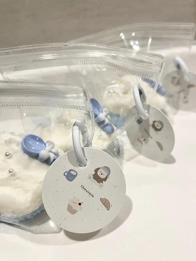 Personalized Gift Tags, Square Round Paper Thank You Tag for Wedding Baptism Birthday Favors, Custom Hang Tags with Your Text and String (Design8)