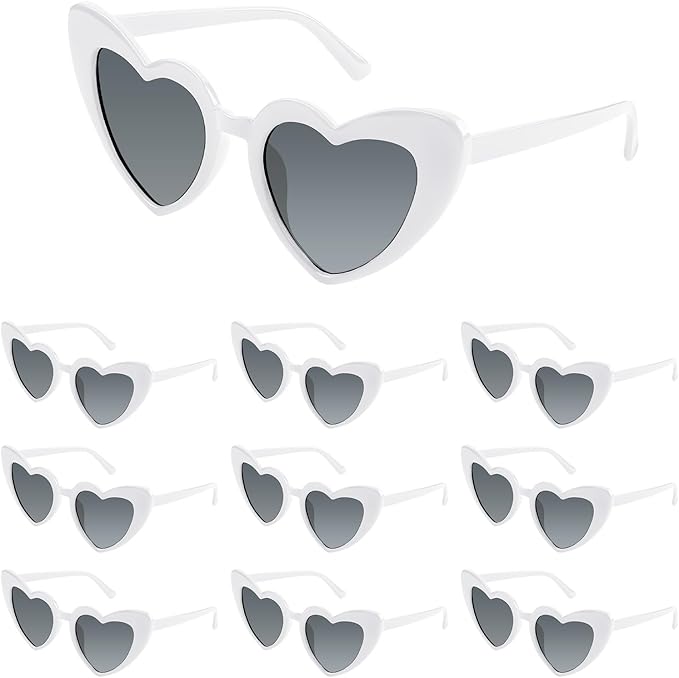5/10/20 Pack Heart Sunglasses Bachelorette Vintage Heart Shaped Glasses for Wedding Bridesmaid Party Favor