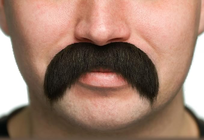 Self Adhesive Fake Mustache, Novelty, Walrus False Facial Hair for Adults, Costume Accessory for Halloween