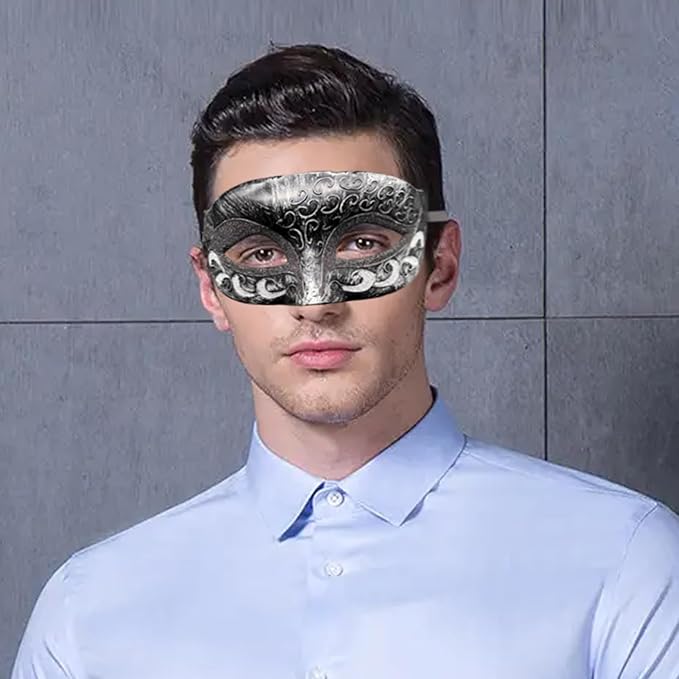 Couple Masquerade Mask Set - Venetian Style Masks for Halloween, Costume Parties and Carnival