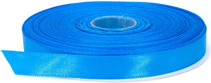 Blue Satin Ribbon, 1/2 inch x 50 Yards, Double Face Solid Color, Thick and Durable Ribbon Roll, 100% Polyester Ribbon for Gift Wrapping, Crafts, Hair and Multiple Decorations