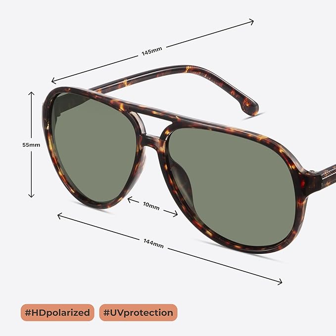 livho Trendy Polarized Aviator Sunglasses Women Men, Retro Sun Glasses for Women Men 2025, Oversized UV Protection Shades