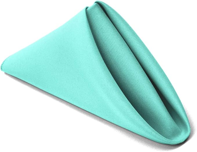 TableLinensforLess 17"x17" Polyester Cloth Napkins, Set of 6 (Baby Blue) | Easy-Care, No-Iron Finish, Superior Color Retention, Machine Washable