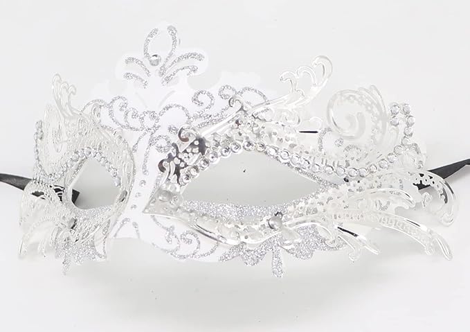 Coolwife Couples Masquerade Masks Metal Venetian Mardi Gras Party Evening Prom Costume Mask