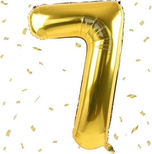 40 inch Gold Number Balloon Giant Foil Helium Balloons Gold Number 7 Balloon for 7th Birthday Party Anniversary Decorations Supplies
