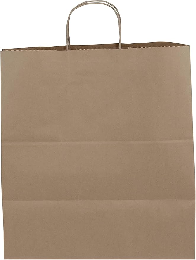 JET PAPER BAGS - 14”x9”x16” Inch [100 Pcs] Large Brown Paper Bags with Handles Prime for Takeout, Grocery, Goody, Retail, Party, Gifts, Weddings