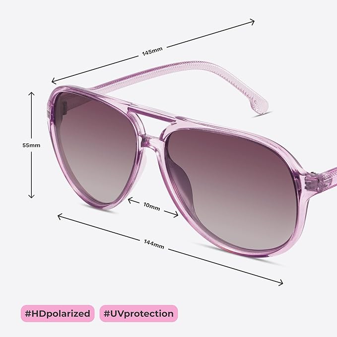 livho Trendy Polarized Aviator Sunglasses Women Men, Retro Sun Glasses for Women Men 2025, Oversized UV Protection Shades