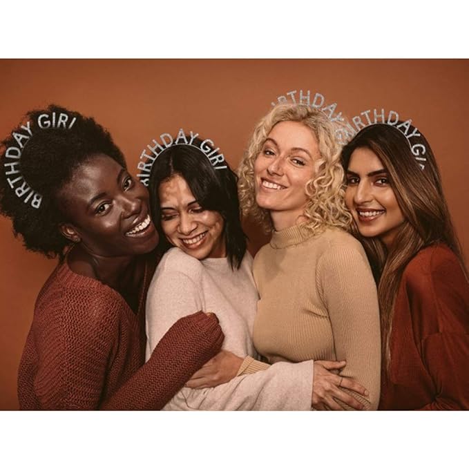 AOPRIE Birthday Girl Headband Tiara for Women & Girls - Happy Birthday Princess Crown Rhinestone Accessory, Silver