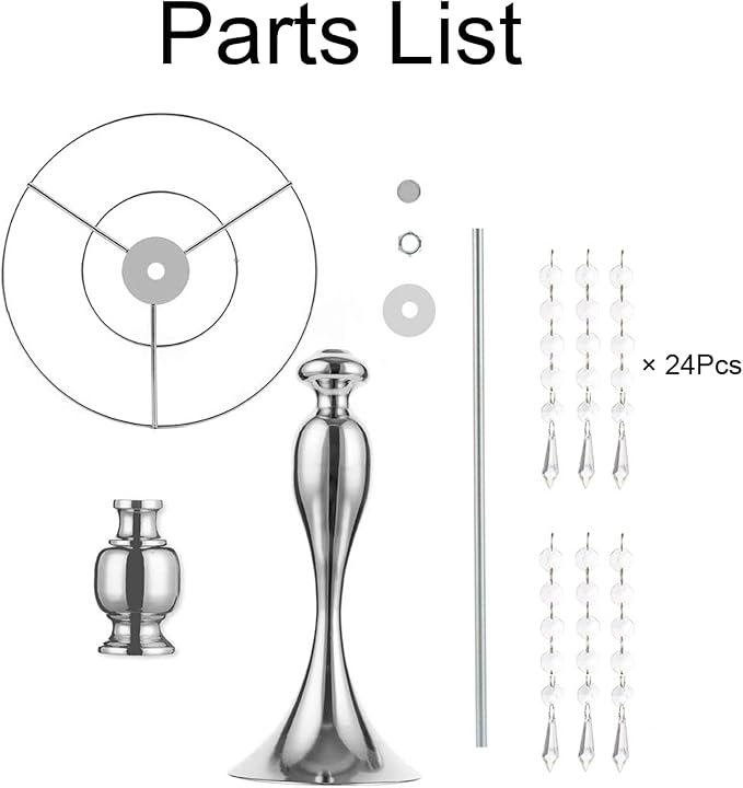 10 Pcs Silver Vases for Centerpieces, 13.8in Crystal Flower Arrangement Stand, Wedding Centerpieces for Tables, Tall Metal Flower Vase Holders for Wedding, Event, Reception, Birthday, Home Decor