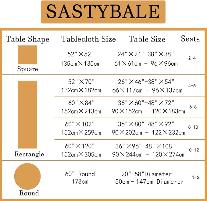 SASTYBALE Amber Jacquard Damask Tablecloth - 52x52 Inch Square (Fits 2-4 Seats) - Fall Thanksgiving Decor - Water Resistant, Wrinkle-Free Polyester Fabric, Rustic Harvest Dining Cover for Parties