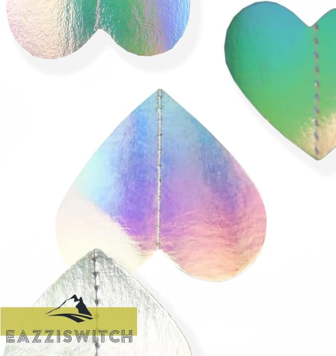Iridescent Rainbow Birthday Party Decorations: Mermaid Unicorn Disco Themed Hearts Banner Garland Streamers Backdrop for Bachelorette Bridal Shower Engagement Wedding Valentines Day Décor - 52 Ft