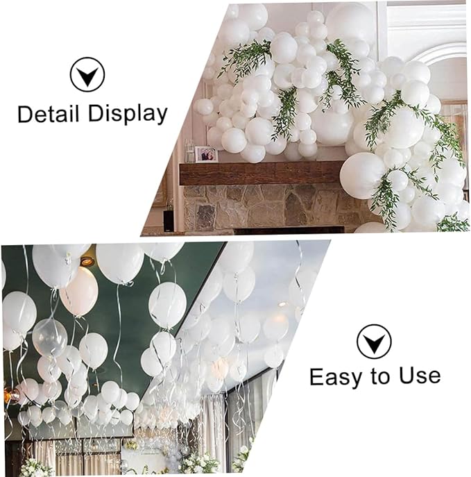 White Balloon Garland Kit DIY Arch Latex Balloons for Shower Wedding Party Decorations for Wall Window Door Hanging and Photo Props