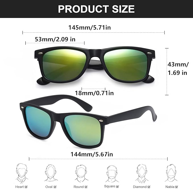 Fsmiling Black Sunglasses Bulk 10 Pack Adults Women Party Sunglasses 80s Style