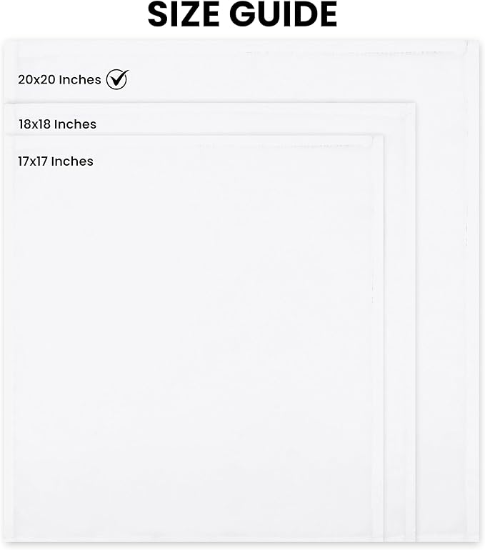 Utopia Home [24 Pack, White] Cloth Napkins 20x20 Inches, 100% Polyester Dinner Napkins with Hemmed Edges, Washable Napkins Ideal for Parties, Weddings and Dinners