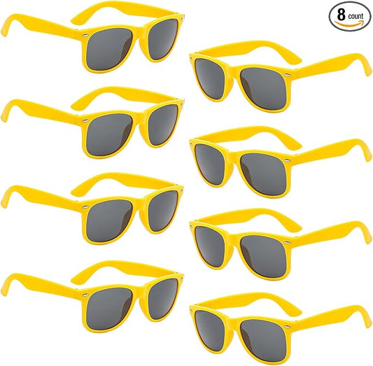 Pibupibu Kids Neon Colors Party Favor Supplies Unisex Sunglasses Pack of 8